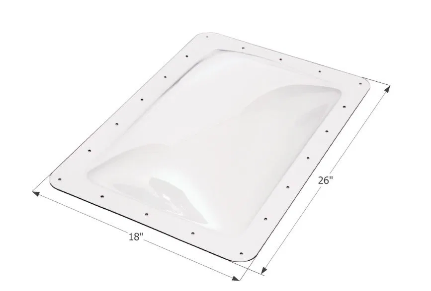 14266 – ICON Skylight, 4 Inch High Bubble Type Dome Rectangular For 22 Inch Length x 14 Inch Width Opening 26 Inch Le...